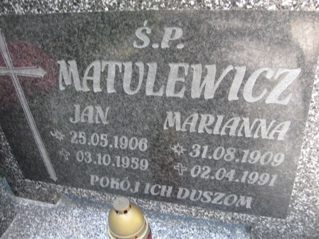 Jan Matulewicz 1906 Kłodzko - Grobonet - Wyszukiwarka osób pochowanych