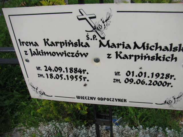 Irena Karpińska 1883 Kłodzko - Grobonet - Wyszukiwarka osób pochowanych