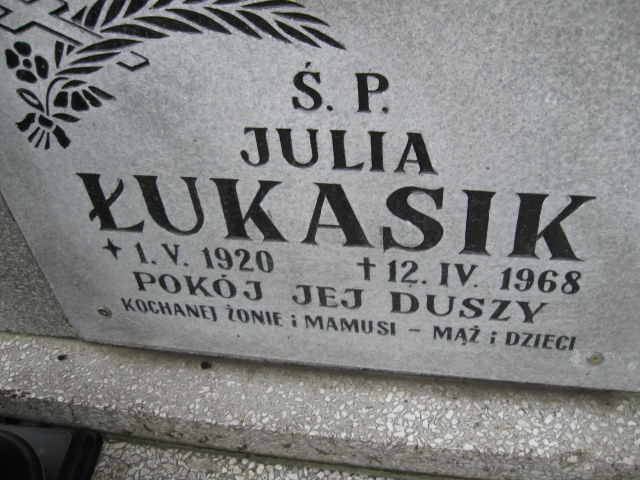 Julia Łukasik 1920 Kłodzko - Grobonet - Wyszukiwarka osób pochowanych