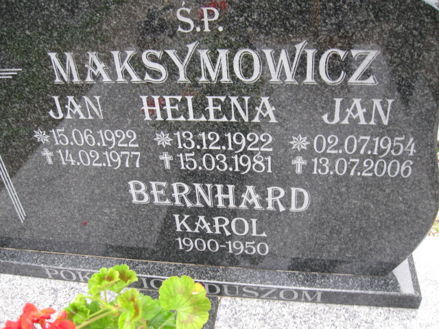 Jan Maksymowicz 1954 Kłodzko - Grobonet - Wyszukiwarka osób pochowanych