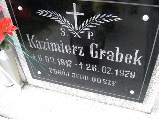 Kazimierz Grabek 1917 Kłodzko - Grobonet - Wyszukiwarka osób pochowanych