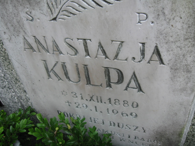 Anastazja Kulpa 1880 Kłodzko - Grobonet - Wyszukiwarka osób pochowanych