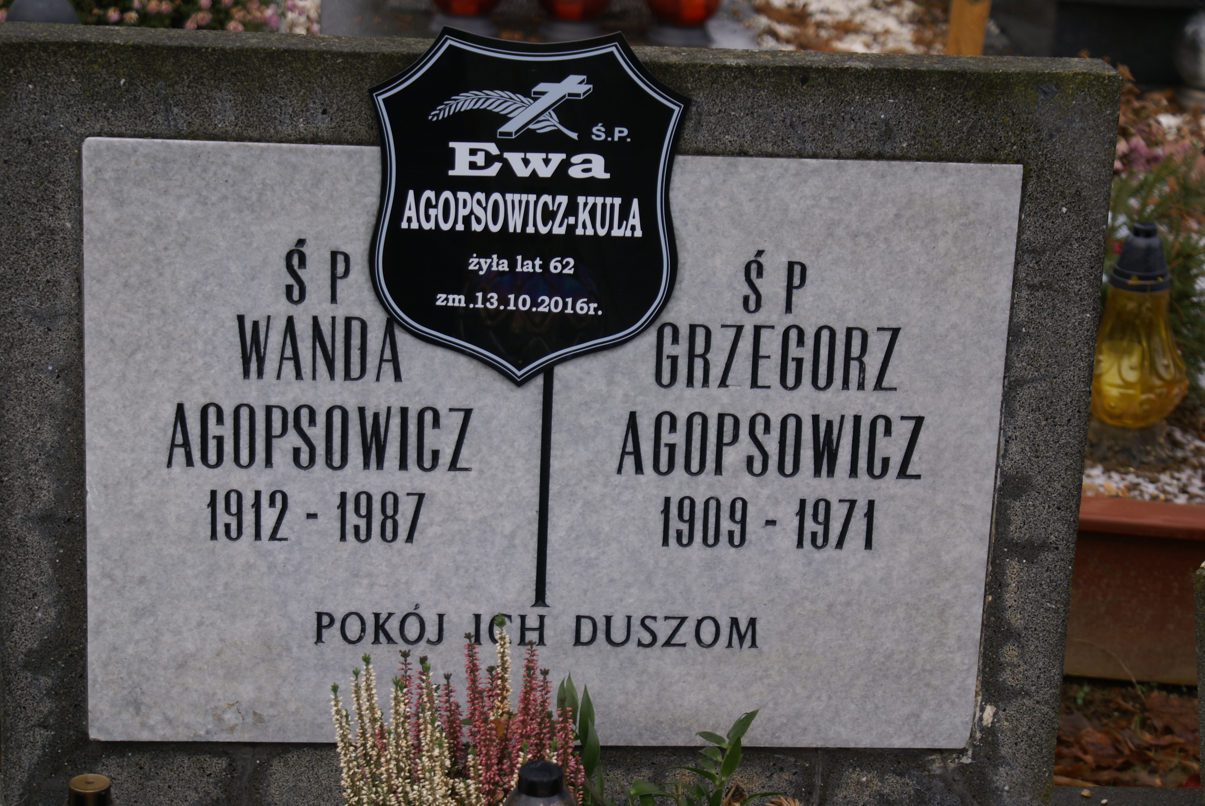 Ewa Agopsowicz-Kula 1954 Kłodzko - Grobonet - Wyszukiwarka osób pochowanych