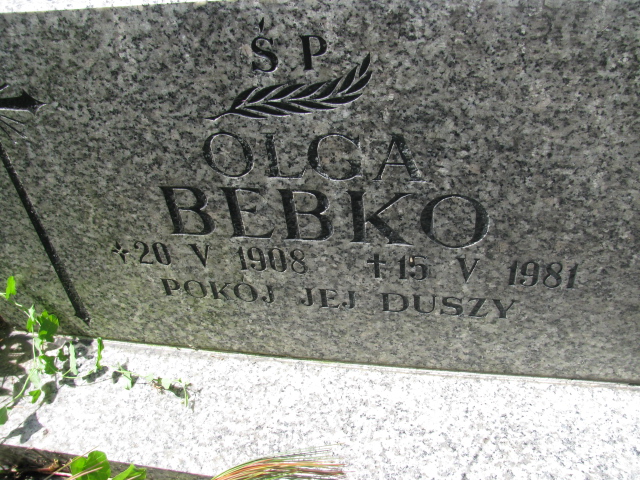 Olga Bebko 1908 Kłodzko - Grobonet - Wyszukiwarka osób pochowanych