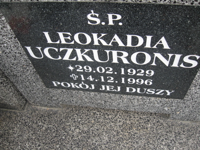 Leokadia Uczkuronis 1929 Kłodzko - Grobonet - Wyszukiwarka osób pochowanych