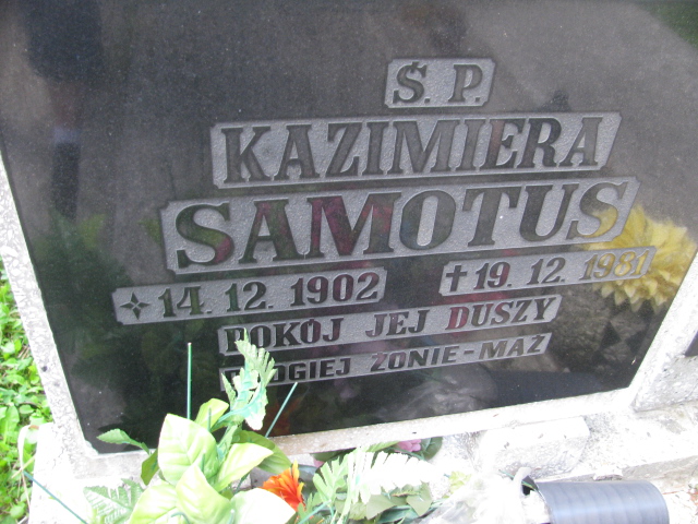 Kazimiera Samotus 1902 Kłodzko - Grobonet - Wyszukiwarka osób pochowanych