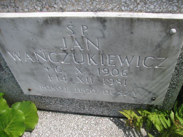 Jan Wańczukiewicz 1906 Kłodzko - Grobonet - Wyszukiwarka osób pochowanych