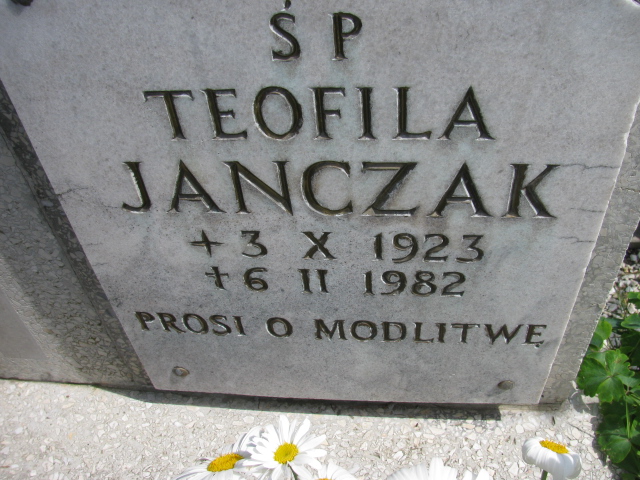 Teofila Janczak 1923 Kłodzko - Grobonet - Wyszukiwarka osób pochowanych