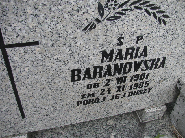 Maria Baranowska 1901 Kłodzko - Grobonet - Wyszukiwarka osób pochowanych
