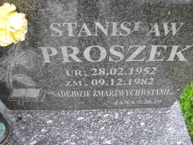 Stanisław Proszek 1952 Kłodzko - Grobonet - Wyszukiwarka osób pochowanych