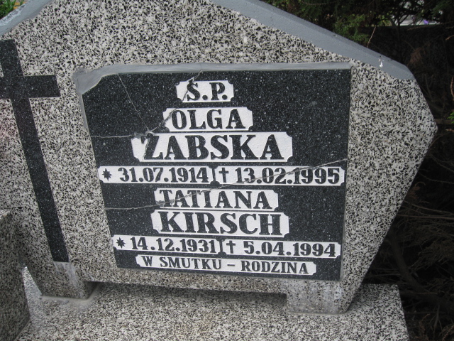 Tatiana Kirsch 1931 Kłodzko - Grobonet - Wyszukiwarka osób pochowanych