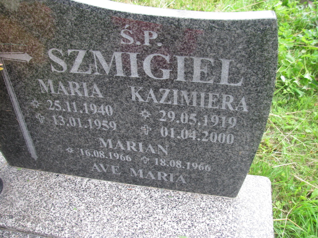 Kazimiera Szmigiel 1919 Kłodzko - Grobonet - Wyszukiwarka osób pochowanych