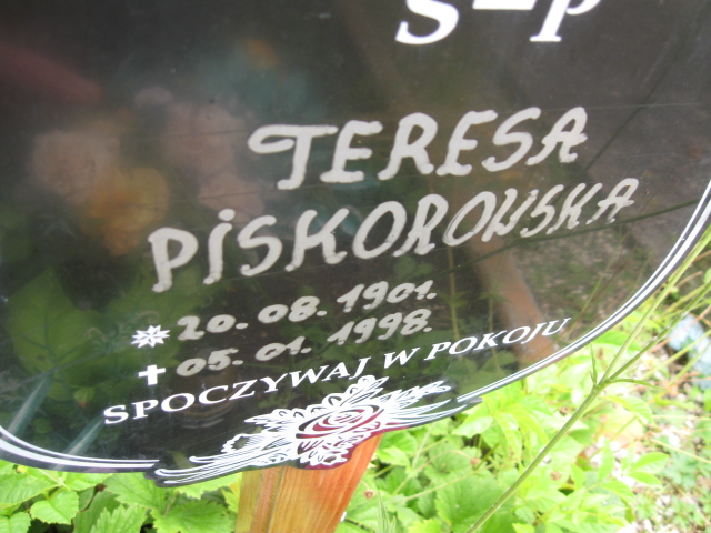 Teresa Piskorowska 1901 Kłodzko - Grobonet - Wyszukiwarka osób pochowanych