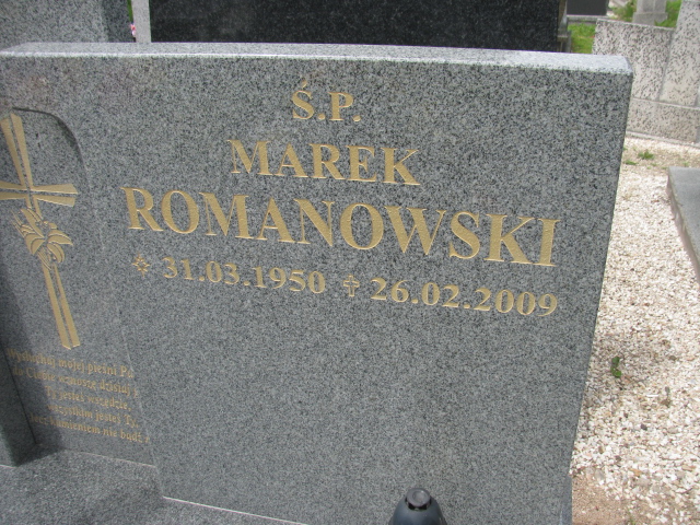 Marek Romanowski 1950 Kłodzko - Grobonet - Wyszukiwarka osób pochowanych